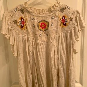 Single Embroidered Blouse - Ivory